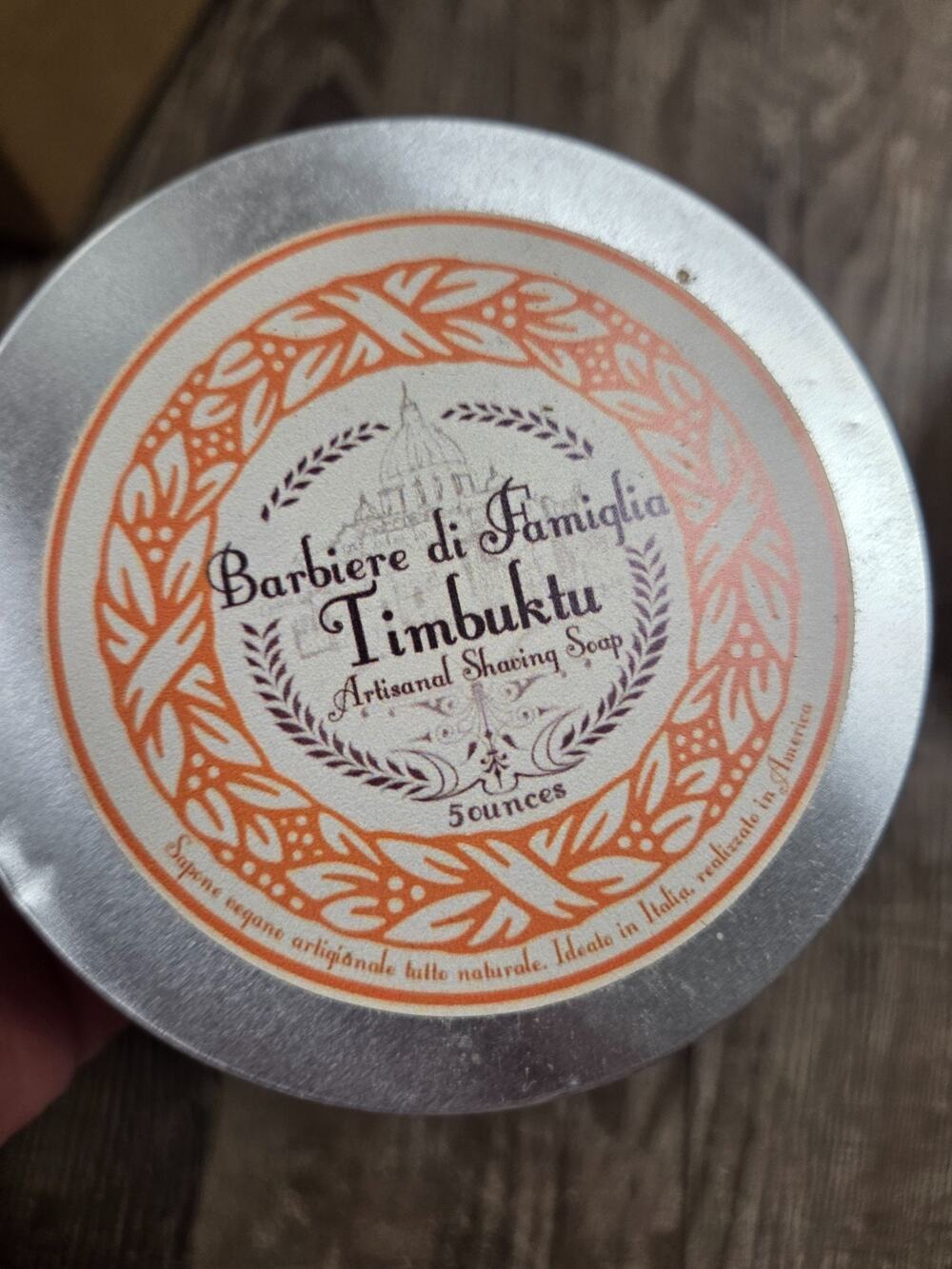 Ariana + Evans Barbiere di Famiglia Timbuktu Shaving Soap, 5oz Glass Jar Tin Lid